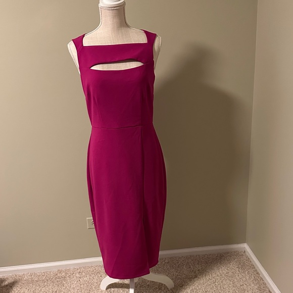 MARINA Magenta Sleeveless Dress - Picture 1 of 6